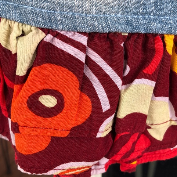 Baby Gassy Gooma Red Flora Top and Jean Skirt 4T - Picture 5 of 6